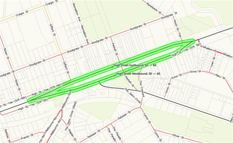 Yea, High Street Proposed Speed Zone Reduction.png